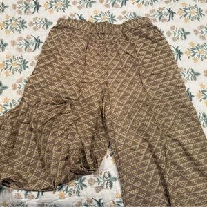 Stylish Brown Patterned Wide Legged Women's Palazzo Pants